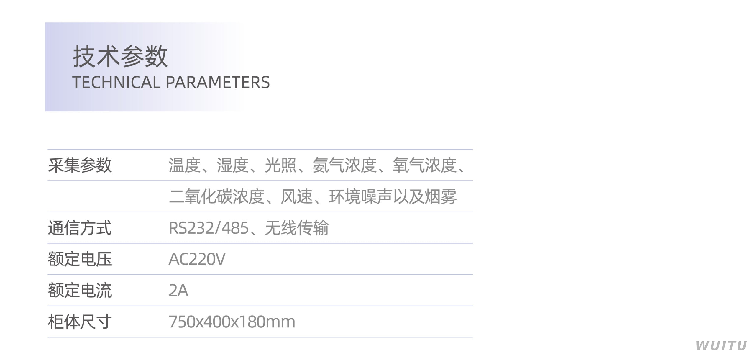 环境监测控制柜 (型号: WTYK1000)